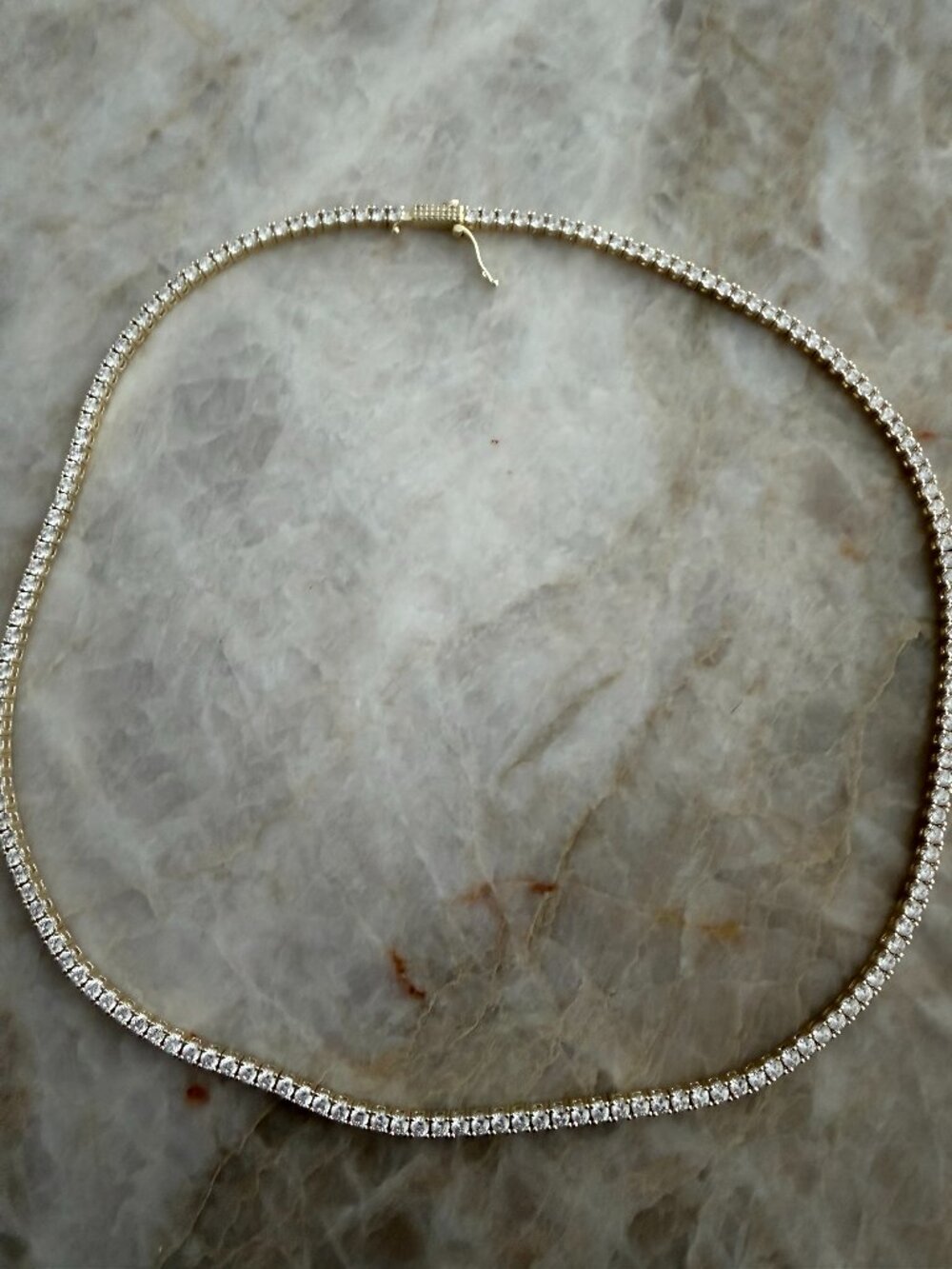 Gorgeous GLD 22" 3mm Tennis necklace lifetime warranty to not tarnish!